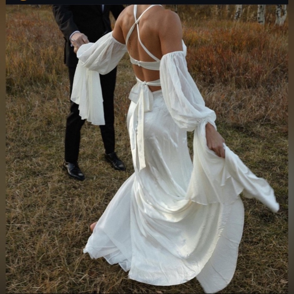 For Love And Lemons White Long Sleeve Dress